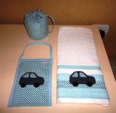 Kit para Carro Branco/Azul claro